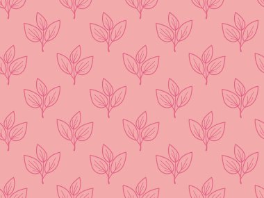 Zarif pembe çiçek deseni. Yaprakların ince çizgili sanat tasarımı hassas, romantik bir his yaratır, markalaşma, web siteleri veya tekstil baskıları için mükemmel. Çok yönlü ve rahatlatıcı estetik.