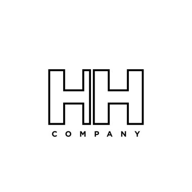 Moda harfi H ve H, HH logo tasarım şablonu. Şirket kimliği için asgari monogram tabanlı logotype.