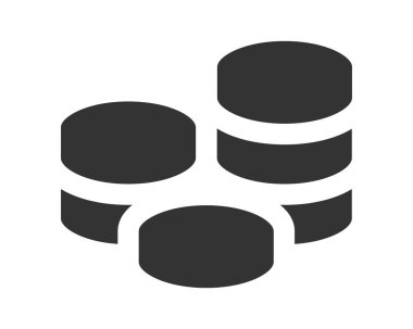 Yığılmış disklerin yer aldığı minimalist grafik illüstrasyonu. Veri, depolama, veritabanı veya katmanlı sistemler için kavramsal sembol. Temiz, çok yönlü tasarım.