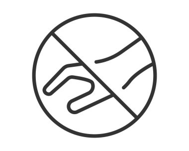 El sıkışmamanın sembolü. İş ya da sağlık kavramları için kısıtlama işareti. Düzenlenebilir vektör. Hastalıkların önlenmesi, güvenlik kılavuzları, sosyal mesafeler için kullanım.