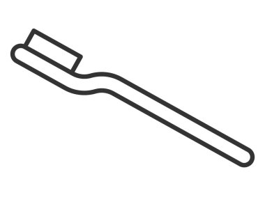 Diş fırçasının minimalist çizgisi. Diş bakımını, ağız hijyenini, sağlığını sembolize eder. Tıbbi, hijyen ya da güzel projeler için uygun. Basit, temiz tasarım..