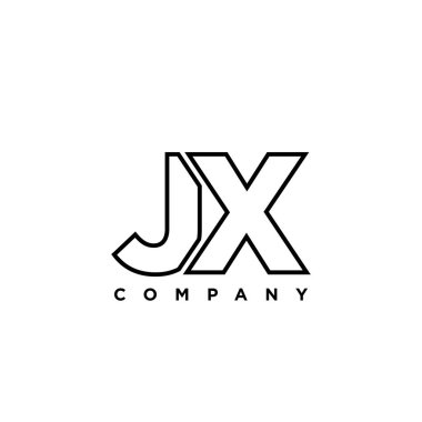 Moda harfi J ve X, JX logo tasarım şablonu. Şirket kimliği için asgari monogram tabanlı logotype.