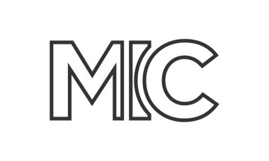 MIC logo tasarım şablonu güçlü ve modern kalın metinlerle. Basit ve minimal tipografi içeren ilk tabanlı vektör logosu. Modayı takip eden şirket kimliği markalar için ideal..