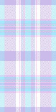 Kart kumaş tekstil, düzgün desenli doku vektörü. Pastel tartan arkaplan denetimi açık ve beyaz renk paletinde.