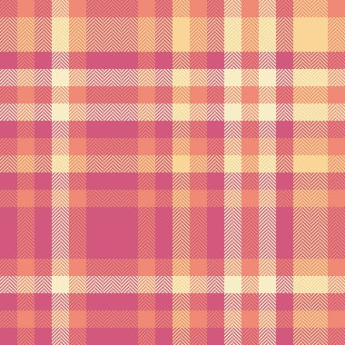 Sıcak ekose desenli pembe, turuncu ve krem rengi. Tekstil tasarımı için çok yönlü, arka planlar, ve rahat, dokulu bir hisse ihtiyaç duyan yaratıcı projeler..