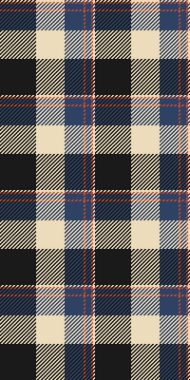 Çizimsiz tekstil tartan, klas ekose kontrol vektörü. Izgara kumaş arkaplan deseni siyah ve açık renk paletinde.
