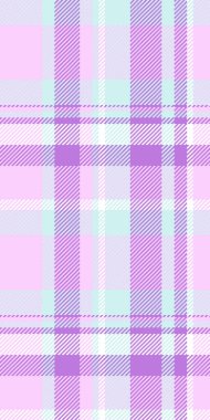 Kumaş kumaş deseni iyi. Ticari tartan doku vektörü. Açık ve mor renk paletinde boş arkaplan ekoseli denetimi.