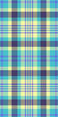 Dokusu olmayan tartan kumaş, dış desenli ekose vektör. Çivit ve cyan renk paleti cinsinden tekstil arkaplan kontrolü.