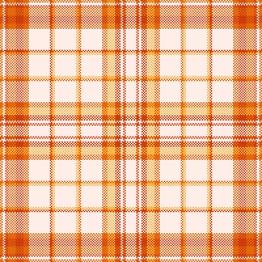 Sıcak sonbahar renklerinde pikselleştirilmiş ekoseli desen. Geçmişi, dokuları ya da modası geçmiş, samimi bir dokunuşa ihtiyaç duyan tasarımlar için ideal. Gelenek, nostalji ve kırsal çekiciliği çağrıştırıyor..