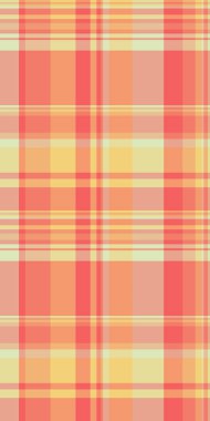 Sıcak şeftali, mercan ve sarı tonlarda canlı pastel ekoseli desenler. Tekstil tasarımı, web sitesi geçmişi ya da kırtasiye için mükemmel.