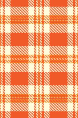 Canlı turuncu ve kremalı ekose desenli. Sonbahar tasarımları, tekstil veya web sitesi geçmişi için mükemmel.