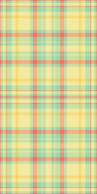 Dikdörtgen tartan tekstil deseni, kusursuz ekose kontrolü. Sarı ve açık renk paletinde İrlanda vektör dokusu arkaplanı.