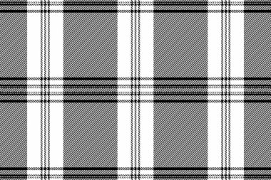 Çok renkli arka plan kontrolsüz, ön vektör tekstil kumaşı. Grafiksel tartan desen deseni ekoseli beyaz ve siyah renk paleti.