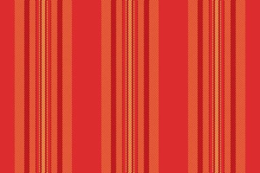 Mastel kumaş çizgileri, izolasyon dikey arka plan deseni. Kırmızı ve turuncu renklerde puit dikişsiz doku vektörü paleti.