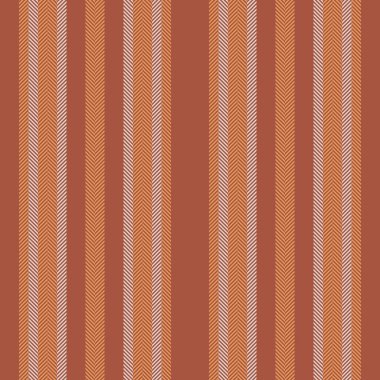 Preativity vektörü tekstil hattında, mevcut kusursuz çizgili arka plan. Kırmızı ve turuncu renk paletinde tit dikey doku dokusu deseni.