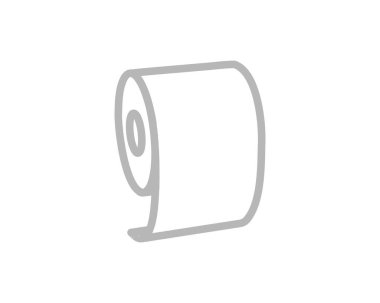 Basit, minimalist gri çizgili, tuvalet kağıdı rulosunun sanat çizimi. İnternet sitesi simgeleri, uygulama tasarımı veya hijyen, temizlik ve hatta sürekli akış kavramını temsil etmek için mükemmel..