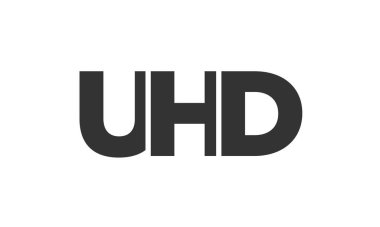 Güçlü ve modern kalın metinli UHD logo tasarım şablonu. Basit ve minimal tipografi içeren ilk tabanlı vektör logosu. Modayı takip eden şirket kimliği markalar için ideal..