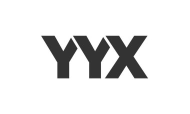 YYX logo tasarım şablonu güçlü ve modern kalın metinlerle. Basit ve minimal tipografi içeren ilk tabanlı vektör logosu. Modayı takip eden şirket kimliği markalar için ideal..