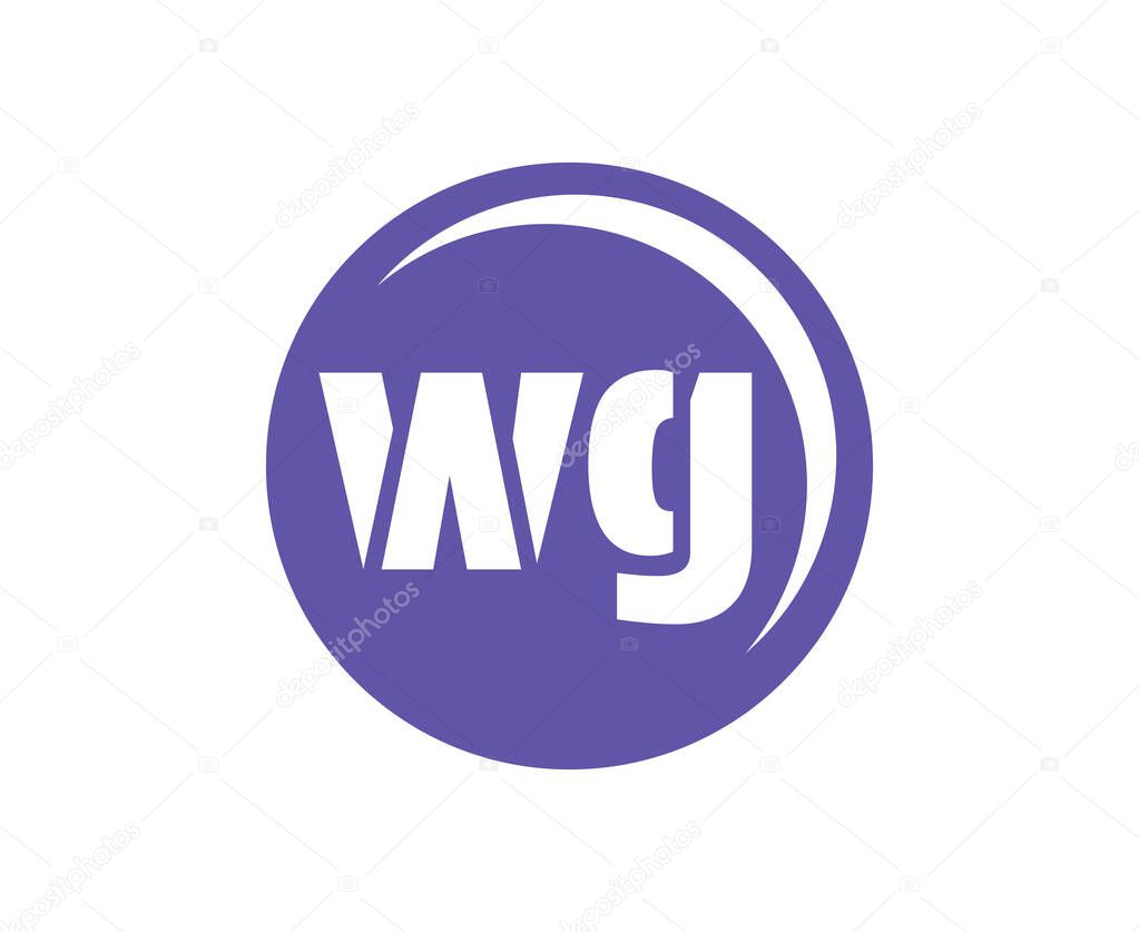 WG sport emblem or team logotype. Ball logo with a combination of Initial letter W and G for balls shop, sports company, training, club badge. Vector illustration.