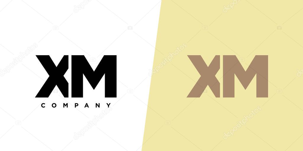 Trendy letter X and M, XM logo design template. Minimal monogram initial based logotype for company identity.