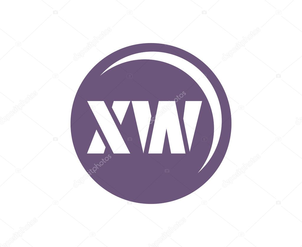 XW sport emblem or team logotype. Ball logo with a combination of Initial letter X and W for balls shop, sports company, training, club badge. Vector illustration.