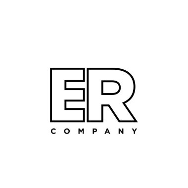 Son moda E ve R harfi, Acil Servis logo tasarım şablonu. Şirket kimliği için asgari monogram tabanlı logotype.