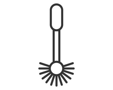 Tuvalet fırçasının minimalist simgesi, cesur taslak tarzı. Temizlik, hijyen ve temizlik sembolü. Web sitesi tasarımı, bilgi grafikleri ve sağlık içeriği için ideal.