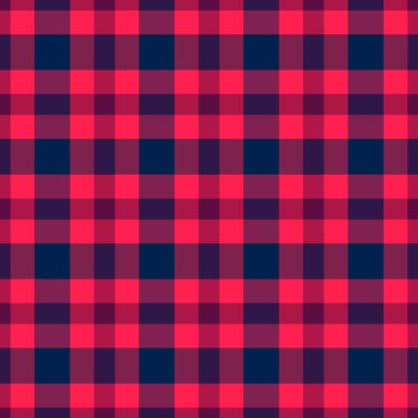 Aralık ayı kusursuz vektör, folklor desenli arka plan dokusunu kontrol et. Yarı ton tekstil ekose kumaş kırmızı ve pembe renk paleti.