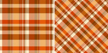 Sıcak, davetkar ekose desen seti. Tasarımlar için iki varyasyon çok yönlüdür, sonbahar sıcaklığını çağrıştırır. Tekstil, geçmiş ya da markalaşma için ideal.