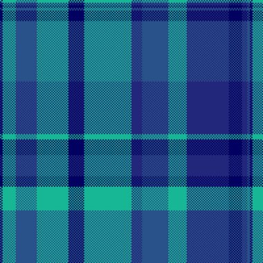 Detaylı pikselleşmiş ekoseli desen ile kesişen koyu mavi, yeşil, açık mavi çizgiler. Arkaplan, tekstil ve yapılandırılmış hissi olan retro tasarımlar için kullanışlı.