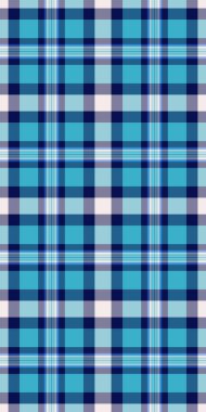 Estetik tekstil kontrol kalıbı, oldukça vektörsüz ekose kumaş. Cyan ve mavi renk paletinde kadın dokusu arkaplan tartanı.