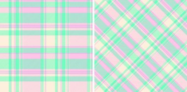 Pastel ekose desenler ayarlandı. Pembe, yeşil ve kremalı iki kareli tasarım. Tekstil, geçmiş ya da yaratıcı projeler için ideal. Yumuşak, renkli bir dokunuşa ihtiyaç var..