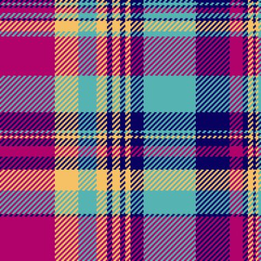 Canlı, modern ekose desenli deniz mavisi, fuşya ve altın rengi. Tekstil tasarımı, moda veya web sitesi geçmişi için mükemmel. Bu cesur, geometrik doku bir enerji ve stil duygusunu çağrıştırıyor..