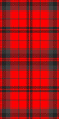 Hippi kumaş dokusu, tartan tekstil vektörü çizimi. Kırmızı ve siyah renk paletinde desenli arkaplan kusursuz kontrol deseni.