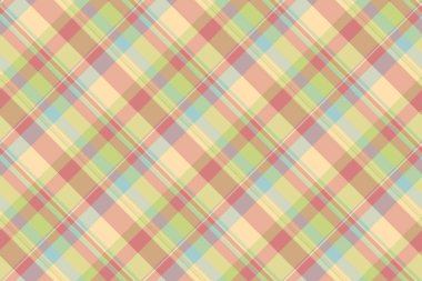 Fiber tekstil kumaş dokusu, karalama vektör kontrolü. Turuncu ve açık renk paleti ile kusursuz ekose deseni rahatlat.