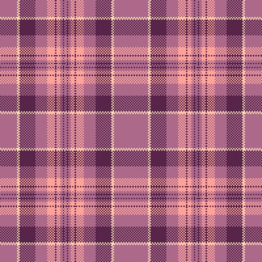 Gül, kumaş dokusunu kontrol et, saten, dikişsiz arka plan. Ulusal tartan vektör desenli ekose pembe ve kırmızı renk paleti.
