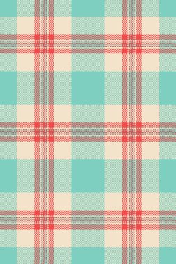 Çok renkli ekose kumaş, yoğun tekstil modeli vektörü. Aydınlık ve gök mavisi renk paletinde kumaş kusursuz arkaplan kontrolü imalatı.