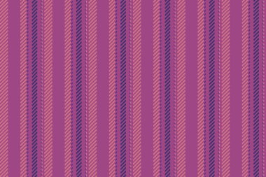 İnce desenli çizgiler dikey, geniş desenli tekstil arka plan. Pembe ve kırmızı renk paletinde pürüzsüz kumaş şerit vektörünü çek.