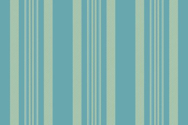 Moodle çizgili kumaş, elbise çizgileri dikey vektör. Kırsal arkaplan tekstil deseni. Cyan ve soluk altın renkli palette..