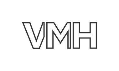 Güçlü ve modern kalın metin ile VMH logo tasarım şablonu. Basit ve minimal tipografi içeren ilk tabanlı vektör logosu. Modayı takip eden şirket kimliği markalar için ideal..