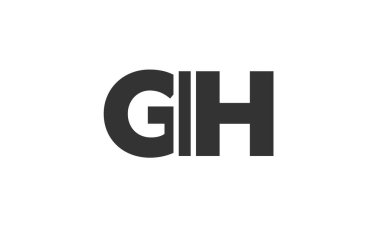 GIH logo tasarım şablonu güçlü ve modern kalın metinlerle. Basit ve minimal tipografi içeren ilk tabanlı vektör logosu. Modayı takip eden şirket kimliği markalar için ideal..