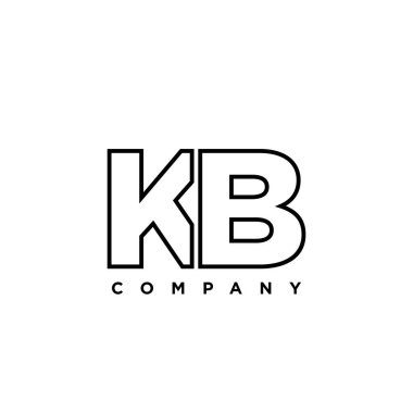 Son moda K ve B harfi, KB logo tasarım şablonu. Şirket kimliği için asgari monogram tabanlı logotype.