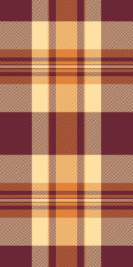 Kalıpsız kumaş ekoseli, stil kumaş vektör desenli. Site tekstil tartan arkaplan kontrolü kırmızı ve kehribar renk paleti.