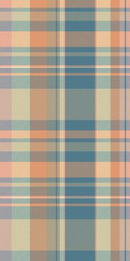 Modern kontrol kumaş vektörü, fiber tartan doku tekstili. Cyan ve açık renk paletinde pürüzsüz arkaplan desenli ekoseli.