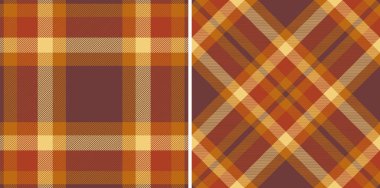 Sıcak sonbahar paletli klasik ekose desenler. Kusursuz kontroller, tekstil tasarımı için harika arka planlar, ya da kırsal bir dokunuş. Çok yönlü sonbahar dokuları.