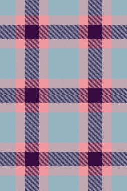 Tekstil tartını at, vektör desenini kusursuz listele. Pastel ve kırmızı renk paletinde arkaplan desenli ekose kumaş.