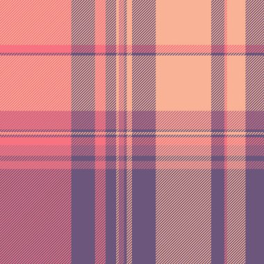 Yumuşak pastel ekose desenli. İnce şeftali, gül ve mor renkler moda, ev dekorasyonu veya web sitesi tasarımı için ideal sakin ve dokulu bir arka plan oluşturur..