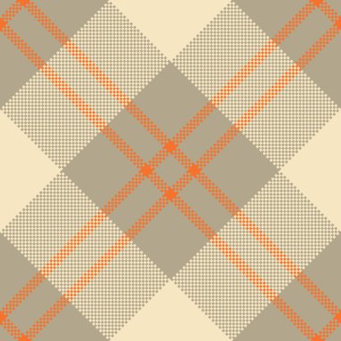 Zarif bej ve turuncu ekose desenli. Sonbahar modası, ev dekorasyonu veya web sitesi geçmişi için mükemmel gelişmiş bir tekstil tasarımı..