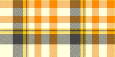 Sıcak portakallar, sarılar ve gri renkte canlı sonbahar ekoseli desenler. Hatalı temalı tasarımlar, tekstil projeleri veya arkaplan dokusu olarak mükemmel.