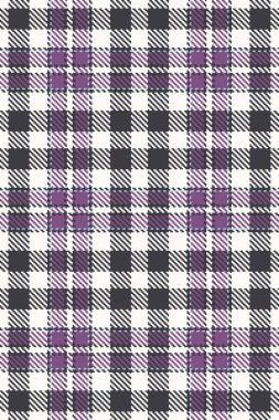 Beyaz arka planda zarif mor ve siyah ekose desenli. Tekstil tasarımı, giyim, hatıra defteri ya da web sitesi geçmişi için mükemmel.